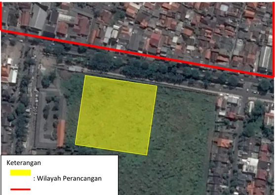 Gambar 1.2 Foto udara wilayah perancangan (Google Earth, 2017) 