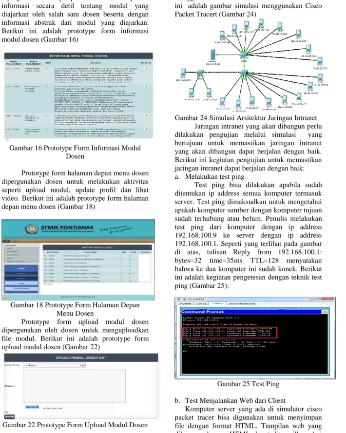 Gambar 16 Prototype Form Informasi Modul  Dosen 