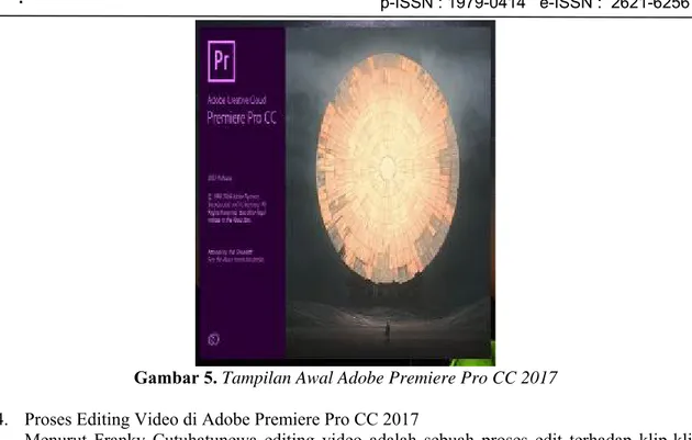Gambar 6. Proses Editing di Adobe Premiere Pro CC 2017  5.  Proses Rendering 