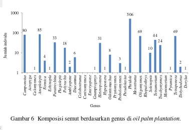 Gambar 6  Komposisi semut berdasarkan genus di  oil palm plantation. 