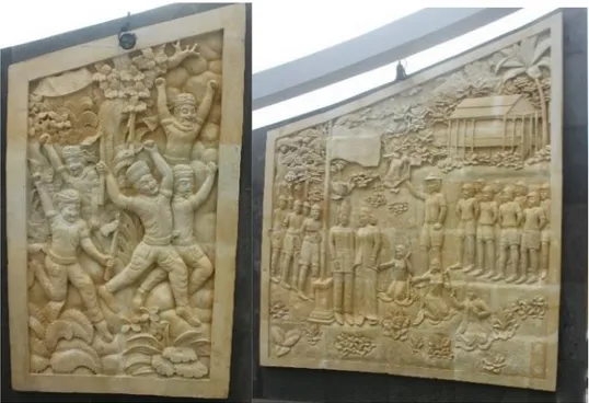 Gambar 4.13 Relief Sisi kiri patung Nani Wartabone (sumber Foto: Penulis, 2018) 