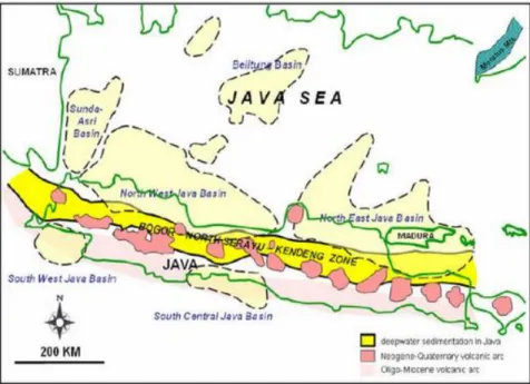 Gambar 2.1 Geologi setting Jawa (Satyana, 2003) 