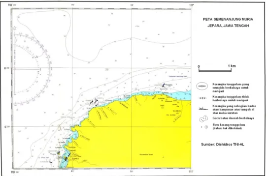 Gambar 1. Peta batimetri Semenanjung Muria Jepara. 