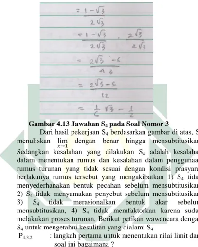 Gambar 4.13 Jawaban S 4  pada Soal Nomor 3 