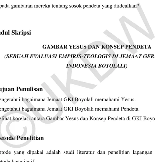 GAMBAR YESUS DAN KONSEP PENDETA 