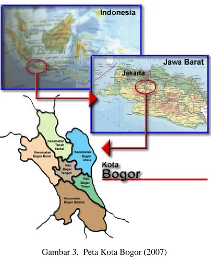 Gambar 3.  Peta Kota Bogor (2007)  (Sumber: www.kotabogor.go.id  ) 