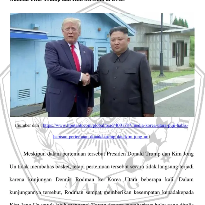 Gambar 3.1.3 Trump dan Kim bertemu di DMZ 