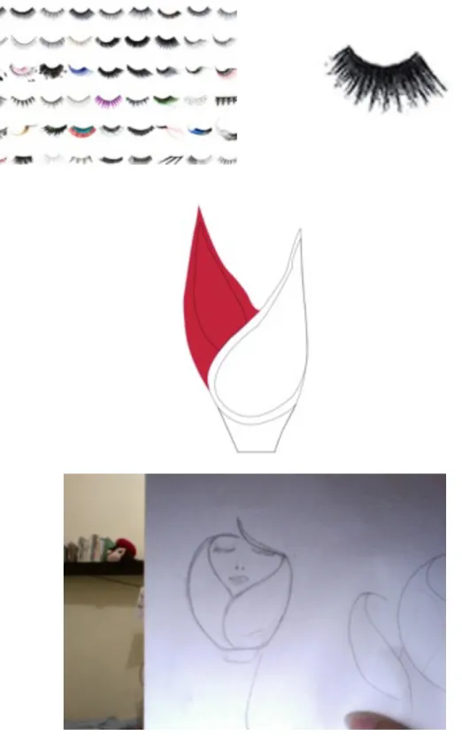 Gambar 1.5 Sketsa dan Proses Logo Beauty Learning