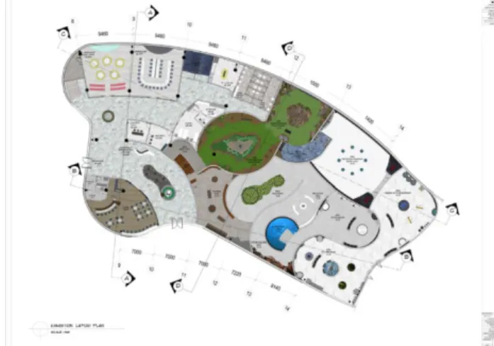 Gambar 4.1 Layout Presentasi Khusus  Gedung Exhibition Center Lantai Dasar 