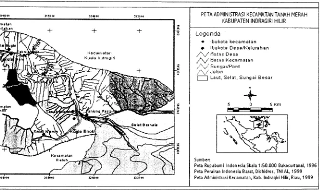 Gambar 4 Peta Administrasi Kecamatan Tanah Merah Kabupaten Indragiri Hilir 