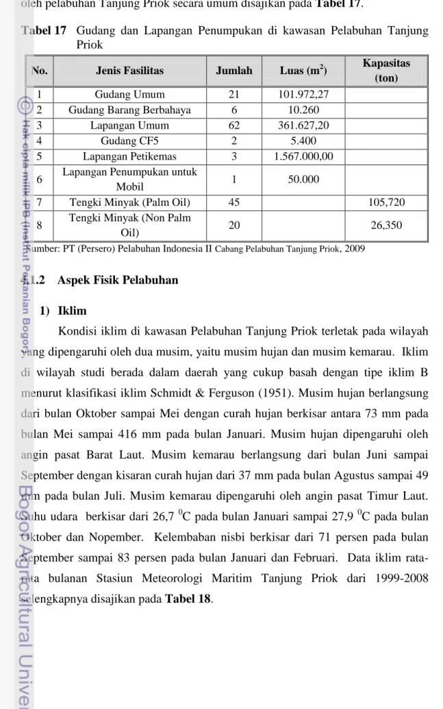 Tabel 17  Gudang  dan  Lapangan  Penumpukan  di  kawasan  Pelabuhan  Tanjung  Priok 