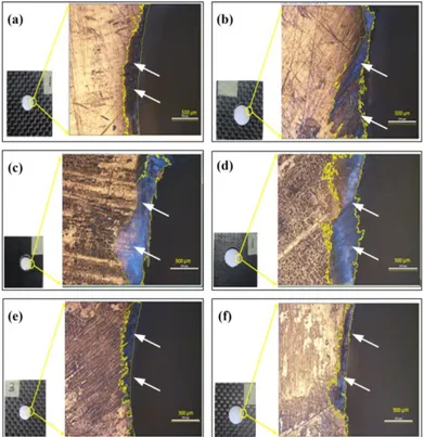 Gambar  4  menunjukkan  cacat  yang  terjadi  pada  daerah  pemotongan  drilling  untuk  masing - masing variasi benda uji (A1, A2 dan A3)