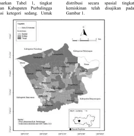 Gambar 1. Peta Kemiskinan tiap desa di Kabupaten Purbalingga 