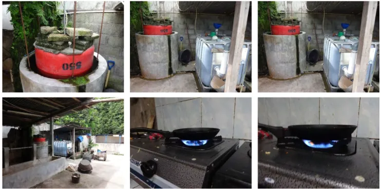 Gambar 8 Pengujian penyalaan gas hasil biogas.