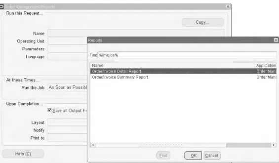 Gambar 3.18 User Interface Print Performa Invoice  –   Pilih Order/Invoice Detail Report 