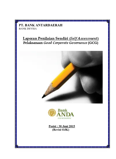 Laporan Penilaian Sendiri (Self Assessment) Pelaksanaan Good Corporate ...