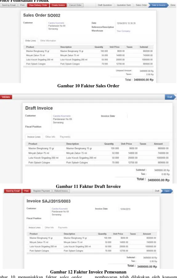 Gambar 10 Faktur Sales Order 