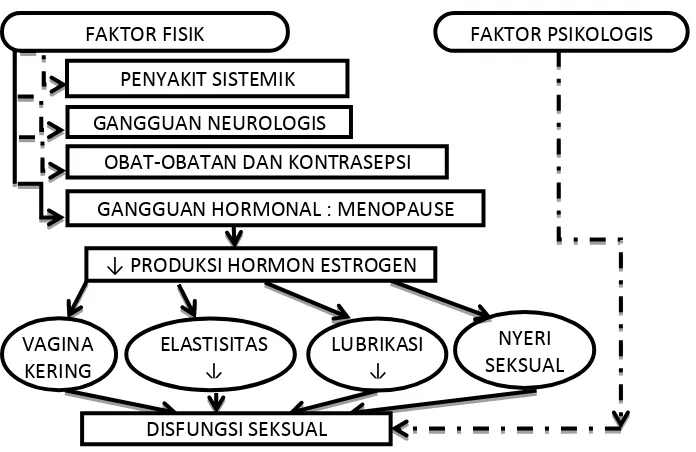 Gambar 2. Kerangka konsep hubungan lama menopause dengan kejadian disfungsi seksual menurut skoring FSFI