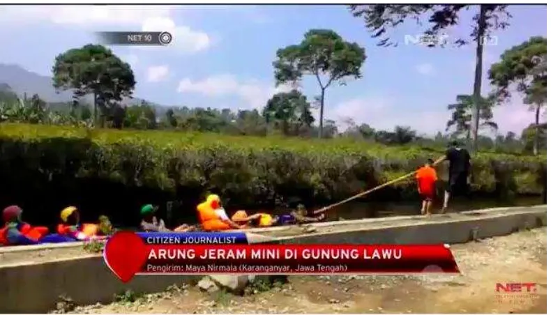 Gambar 2.1 Liputan Net TV di Wisata Kali Pucung  Dokumentasi Peneliti 