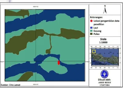 Gambar 1. Peta Lokasi Penelitian, Pulau Harapan, Kepulauan Seribu 