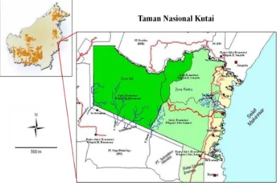 Gambar 2.1 Peta Taman Nasional Kutai, Kalimantan Tmur 