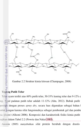 Gambar 2.2 Struktur kimia kitosan (Champagne, 2008) 