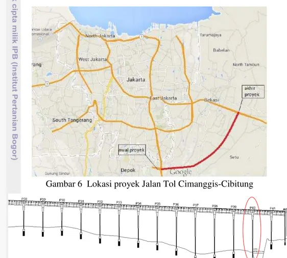 Gambar 6  Lokasi proyek Jalan Tol Cimanggis-Cibitung 