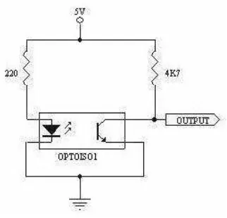 Gambar 3.4 Rangkaian sensor optocoupler 