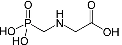 Gambar 8.  Struktur kimia Glifosat (Riadi,2011) 
