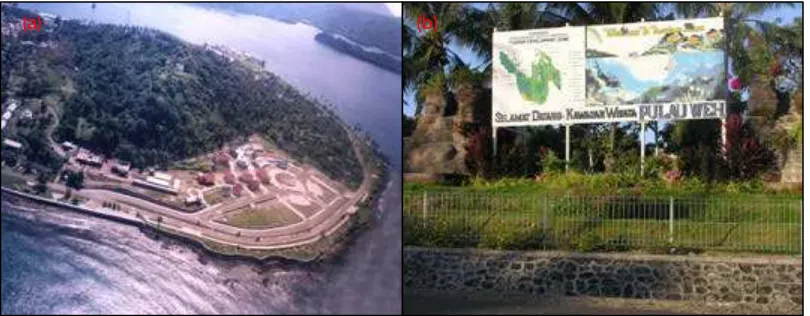 Gambar 4. (a) Teluk Sabang; (b) Kawasan Taman Wisata Alam Laut (TWAL) Pulau Weh 