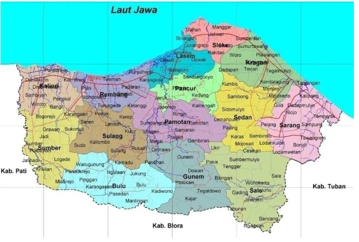 Tabel 3. 1 Luas Dan Ketinggian Tanah Menurut Kecamatan Di Kabupaten Rembang 