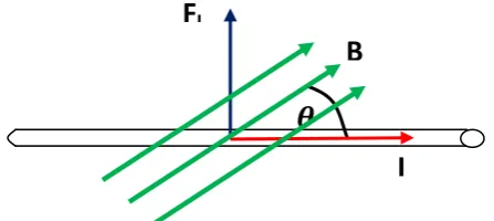 Gambar 2.2   Gaya Lorentz pada Kawat Berarus Listrik (Ellyonova, 
