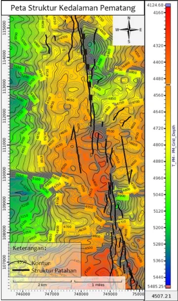 Gambar 10. Peta Struktur Kedalaman Formasi Pematang 