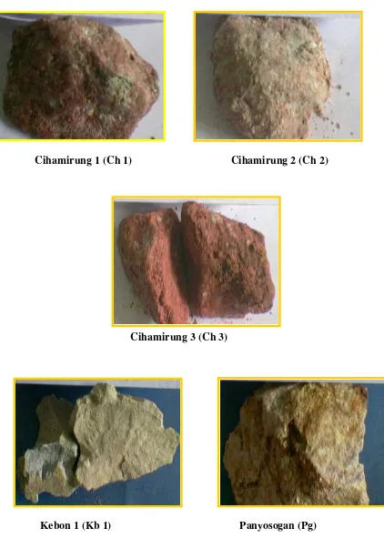 Gambar Lampiran 1. Beberapa Bentonit asal Karangnunggal, Tasikmalaya 