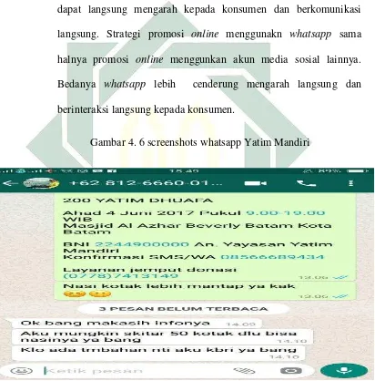 Gambar 4. 6 screenshots whatsapp Yatim Mandiri 