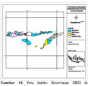 Gambar 10.  Peta Indeks Kerawanan DBD di 