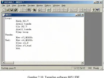 Gambar 2.10  Tampilan software 8051 IDE 