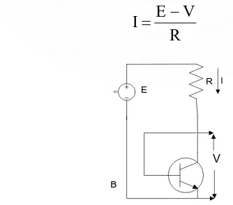 Gambar 2.1 Transistor dirangkai sebagai sensor 