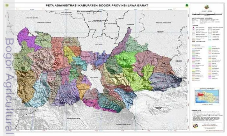 Gambar 4.1 Peta Administrasi Kabupaten Bogor 