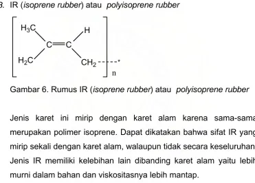 Gambar 6. Rumus IR (isoprene rubber) atau  polyisoprene rubber 