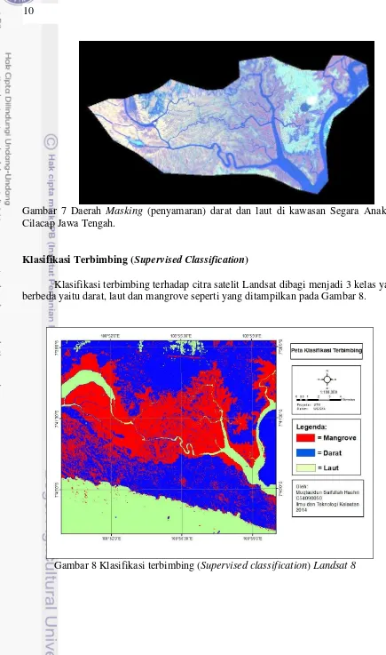 Gambar 8 Klasifikasi terbimbing (Supervised classification) Landsat 8 
