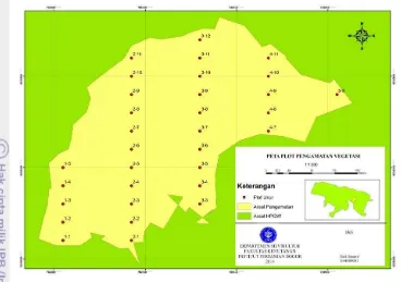 Gambar 1  Peta lokasi penelitian hutan alam HPGW 
