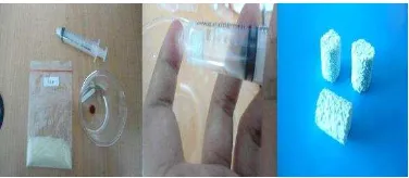 Gambar 2  Pembuatan komposit HAp-Biopolimer dengan metode slow suction 