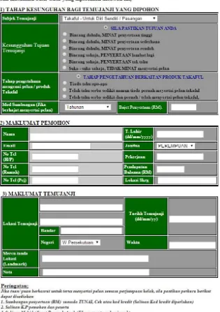 Figure 2.01 Screenshot for Takaful Appointment System 