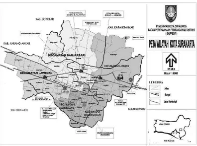 Gambar 2. Peta wilayah Kota Surakarta. 