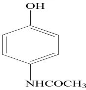 Gambar 1. Struktur Parasetamol (N-asetil-p-aminofenol) (Anonim, 1979) 