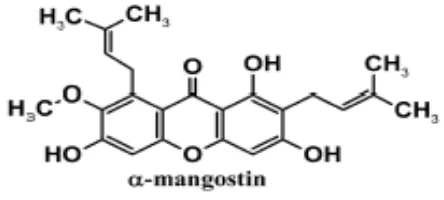 Gambar 1. Struktur Kimia Senyawa Alfa Mangostin 