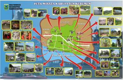 Gambar 1 : Peta titik Kawasan Wisata Kabupaten Kebumen. Sumber : Dinas Pariwisata dan Kebudayaan Kabupaten Kebumen 2015 