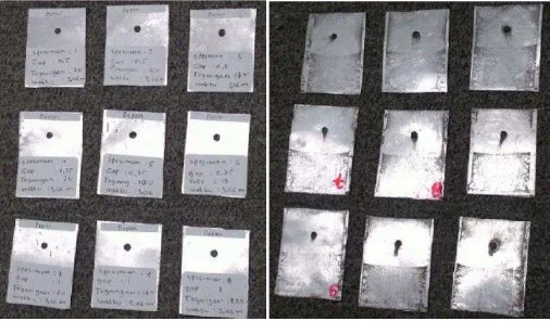 Gambar 4. Hasil pemesinan bagian depan (kiri) bagian belakang (kanan) 