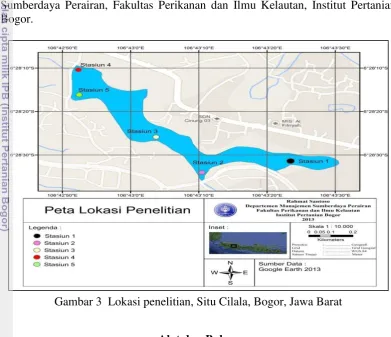Gambar 3  Lokasi penelitian, Situ Cilala, Bogor, Jawa Barat 